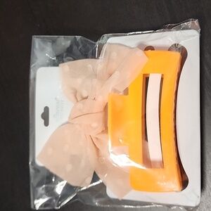 Orange Hair Clip and Bow